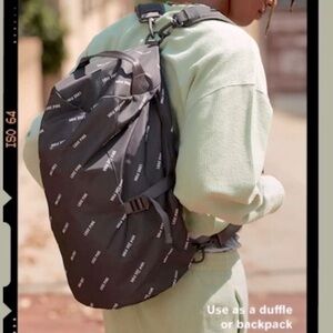 Victoria's Secret Backpack Campus Duffel Bag Grey Love Pink‎ Logo Convertible